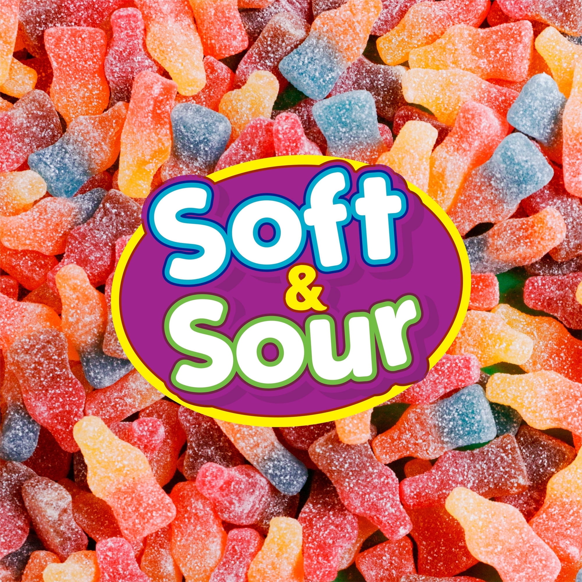 Haribo Sour Soda Gummies Original Assorted Sour Gummy Candy, 7oz, Share Bag