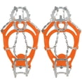 thumbnail image 2 of Garras antideslizantes para hielo y nieve con 18 púas de acero inoxidable - Talla L en color naranja, ideales para senderismo y pesca en hielo. Incluye bolsa de transporte., 2 of 6