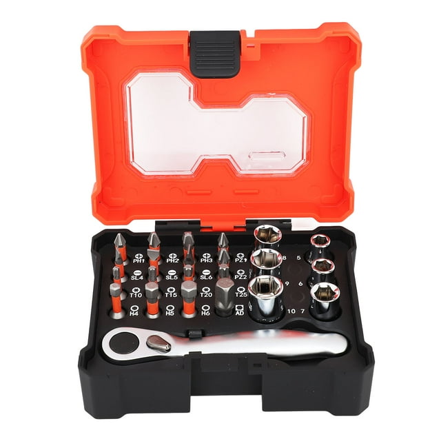 Juego De Llaves De Tubo De 23 Piezas, Vasos Multifuncionales Con Accionamiento De 1/4 De Pulgada, Puntas De Destornillador S2, Llave De Trinquete De 72 Dientes - Kit De Herramientas Versátil