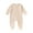 Beige, variant on fatyb Newborn Baby Footie Romper Button Cotton Jumpsuits for Sleep Infant Long Sleeve Footed Clothes