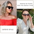 thumbnail image 4 of Gafas de Sol FEISEDY Vintage Cuadradas Ojos de Gato B2473 para Mujer, 4 of 9