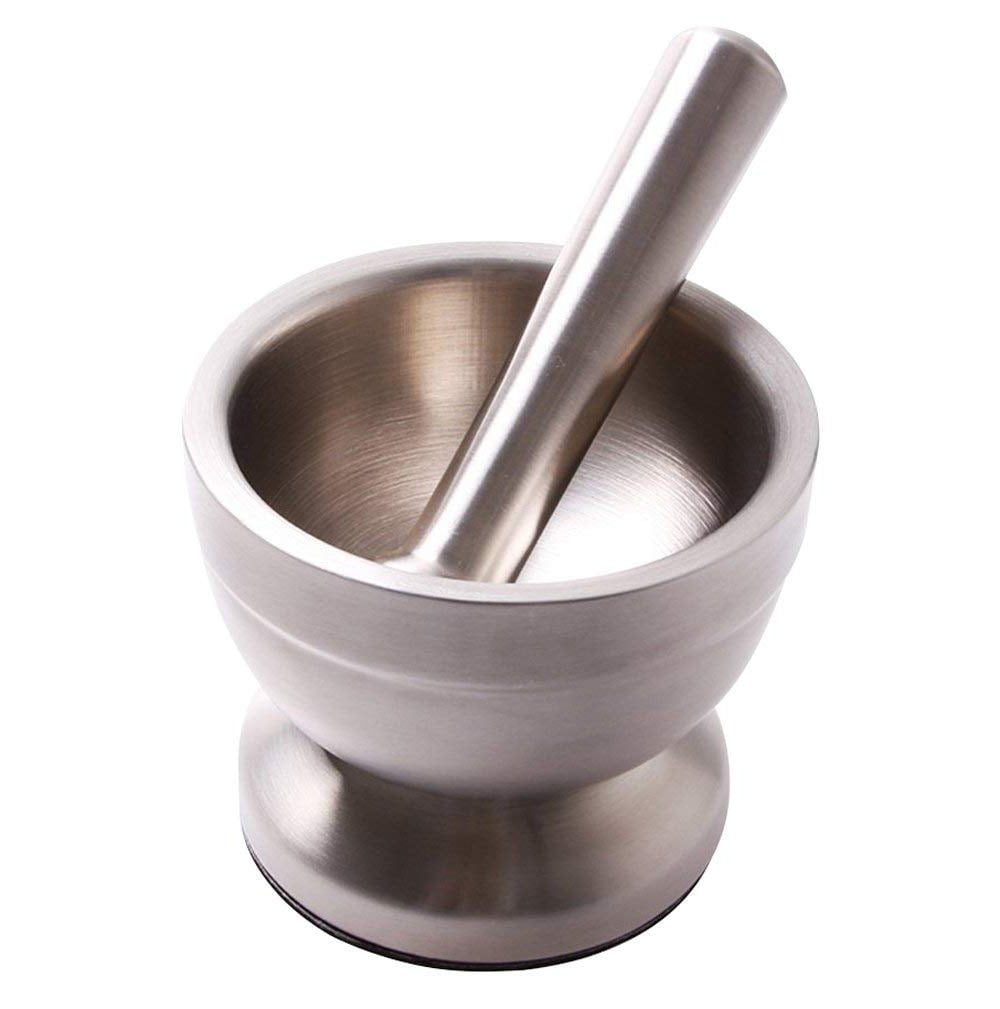 Molcajete Mortar and Pestle Set Quality Kitchenware for Your Home 1 Cup StainlessLUX 75552 Brushed Stainless Steel Spice Grinder