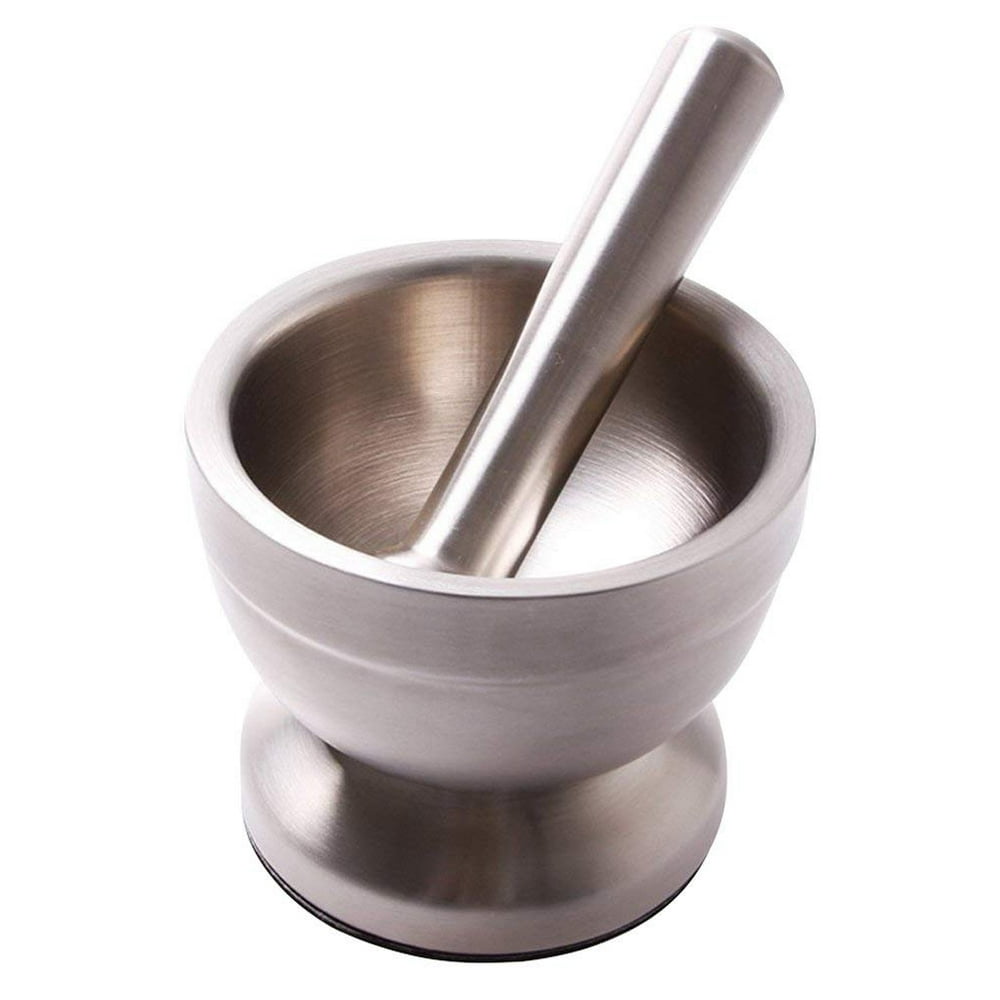 Stainless Steel Mortar and Pestle Set Large Size Masher Spice Grinder