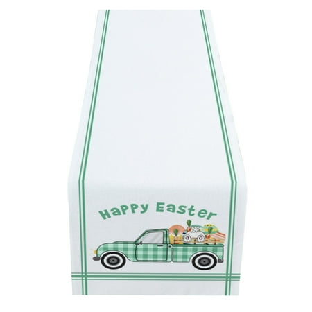 

VerPetridure Easter Bunny Table Runner Easter Holiday Kitchen Dining Table Runner for Home