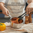 thumbnail image 5 of SUNHOUSE Tri-Ply Clad Stainless Steel 2-Quart Sauce Pan with Lid, Induction-Ready, Dishwasher-Safe, Compatible w/ All Cooktops, For Restaurant or Home Kitchen, Pots & Pans, 5 of 9