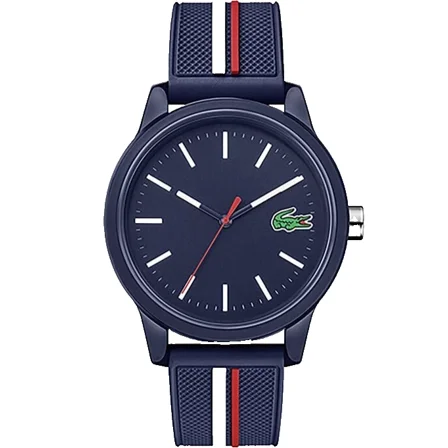 Lacoste Polo Shirt 12.12 2011070 Blue Dial Navy Silicone Strap 42MM Mens Watch
