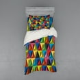 thumbnail image 2 of Ambesonne Colorful Bedding Set 4 Pcs, Pyramid Forms Modern, Queen, Multicolor, 2 of 3