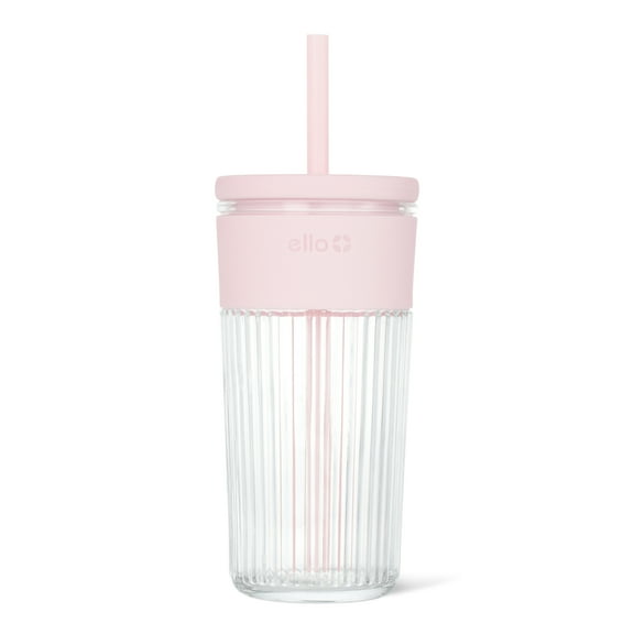 Ello Ava 18oz Glass Travel Mug, Pink