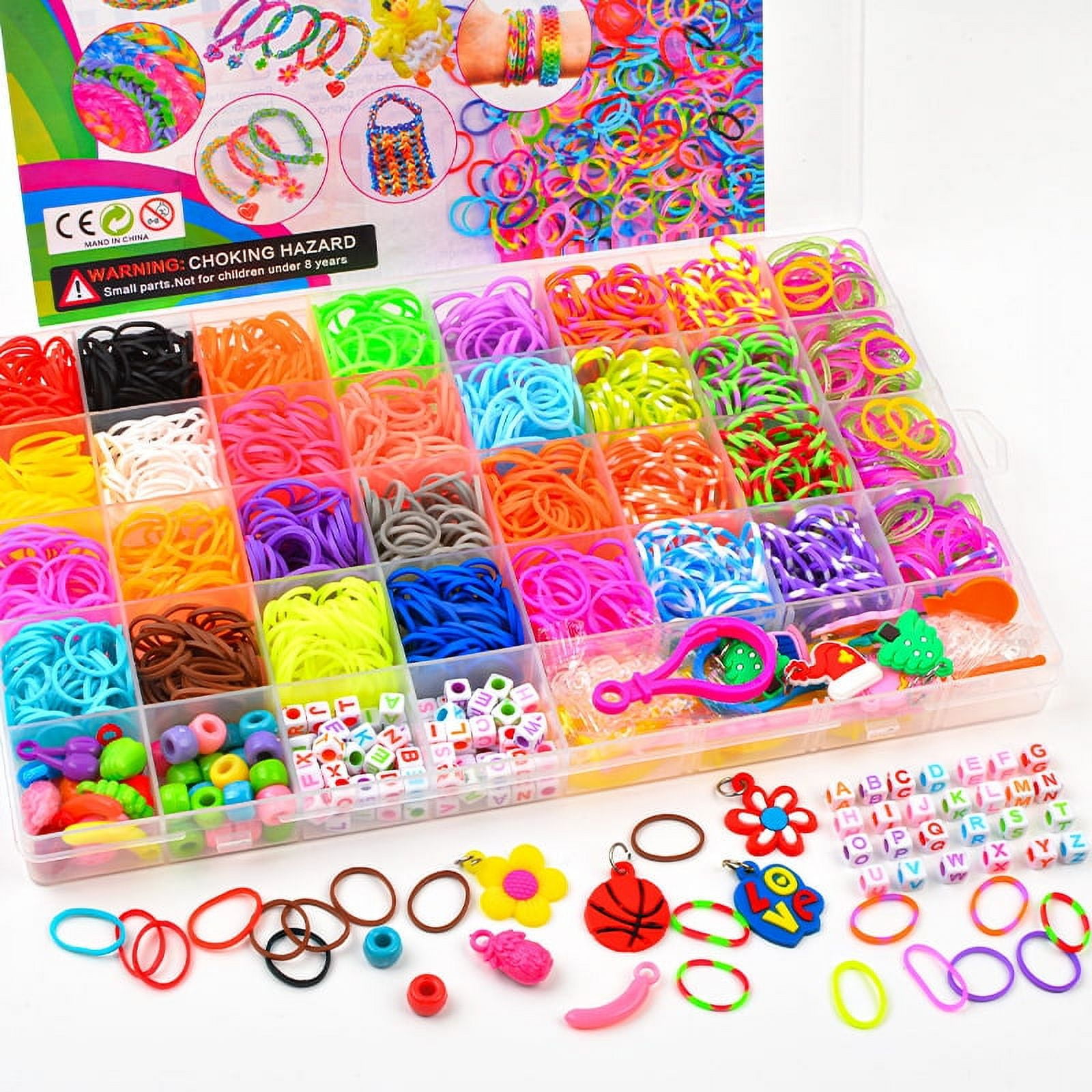 2500+ Rubber Band Bracelet Kit, Kids' Loom Set, Bands Refill