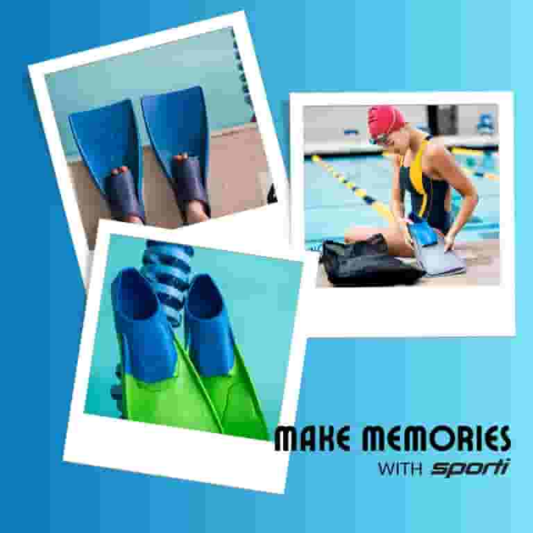 Sporti Long Blade Swim Fins with Flexible Foot Pocket for Improved