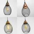 thumbnail image 3 of KAYYELAMP 3.2ft Adjustable Cord J-Type Track Pendant E26 Walnut Base Black Hollow Shade Hanging Light Vintage Decor for Kitchen Home Office 1 Pcs(No Bulb, Track), 3 of 6