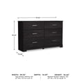 thumbnail image 3 of Ashley Furniture Belachime 6-Drawer Modern Wood Dresser in Black, 3 of 7
