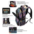 thumbnail image 5 of FORMRS Unisex Backpack Elementary School Travel Bookbag with Reflective Stripes, Psychedelic Jellyfish, 5 of 7
