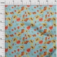 thumbnail image 2 of oneOone Cotton Flex Sky Blue Fabric Flower Watercolor Dress Material Fabric Print Fabric By The Yard 40 Inch Wide, 2 of 4
