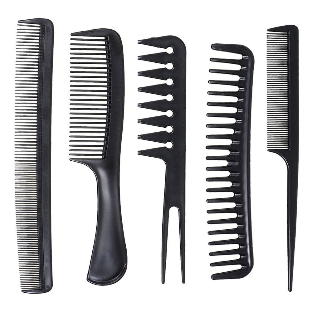 Professional Salon Hair Styling Comb set 10 pcs Comb Set for Barbers  Straight Hair Comb Barbers Brush Black