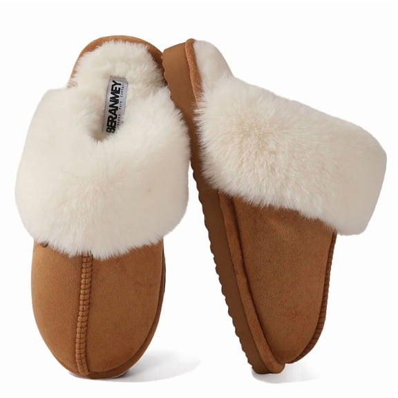 BERANMEY Cozy Slippers for Women Men Warm Fuzzy Womens Slippers Slip-on House Slippers Shoes Non slip Sole Slippers Comfortable Lightweight for Indoor Outdoor Daily