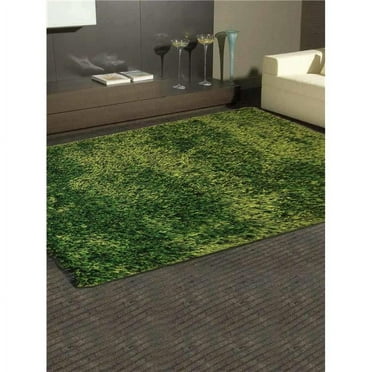 5 x 8 in. Hand Tufted Shag Polyester Rectangle Area Rug Solid, Green