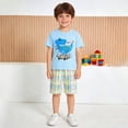thumbnail image 6 of Ccpelsie Little Boys Clothes Daily Casual Short Sleeve Top + Cargo Shorts 2 Pieces Outfit Set(Sky Blue,7-8 Years), 6 of 9