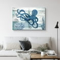 thumbnail image 2 of PixonSign Canvas Print Wall Art Octopus Under The Sea Amphibians Beach Illustrations Modern Art Nautical Colorful Blue Ultra for Living Room, Bedroom, Office - 32"x48", 2 of 5