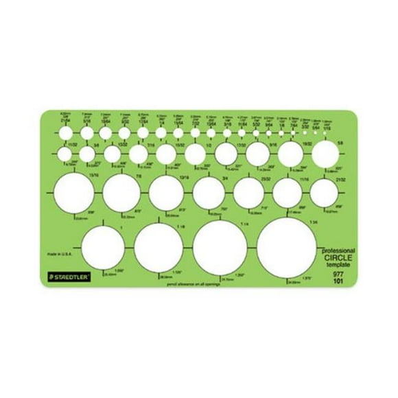 Staedtler STD977101EA 4 x 7.25 Po. Modèles avec 39 Cercles, Vert