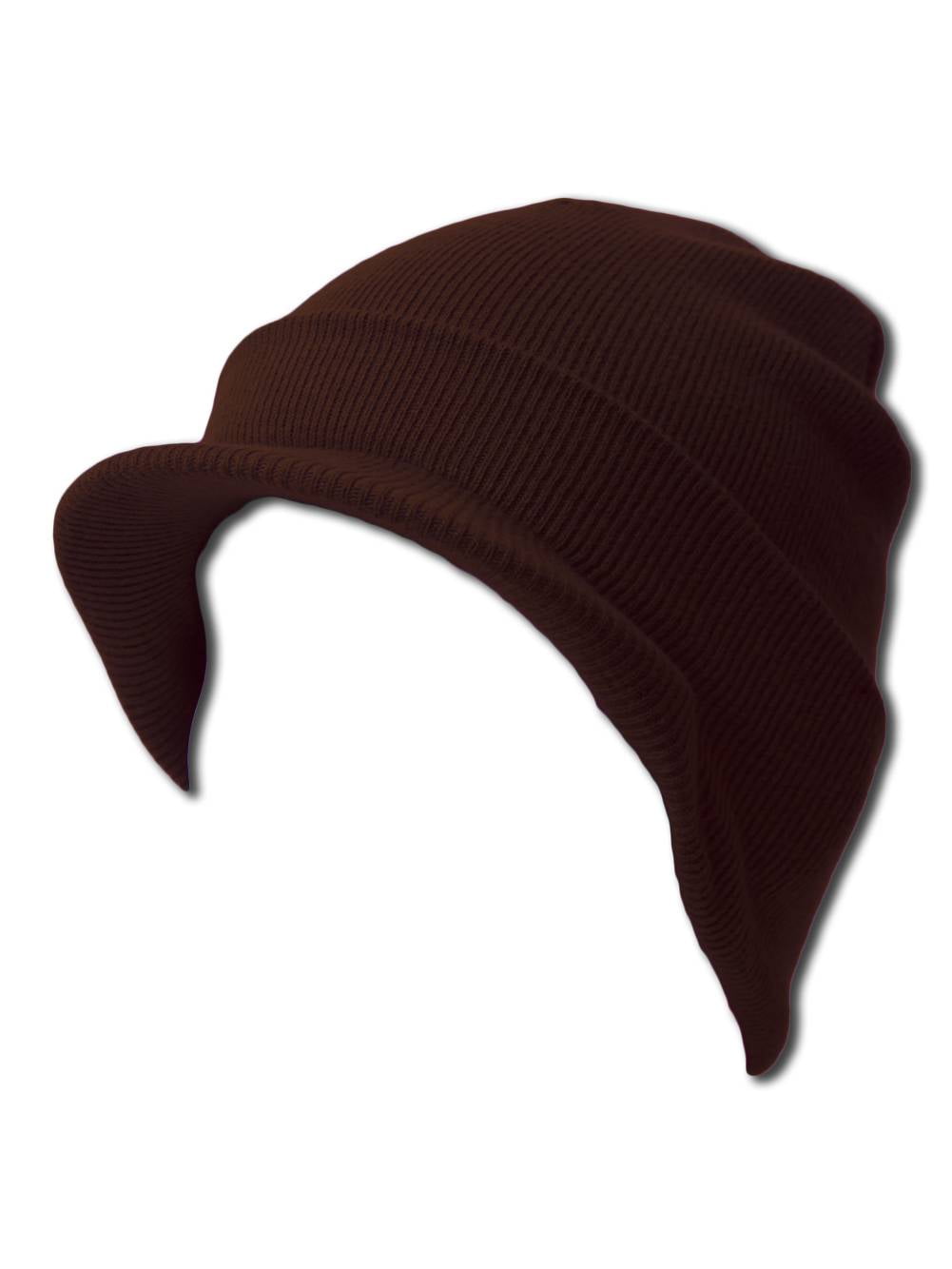 Topheadwear Blank Cuff Beanie Visor Brown