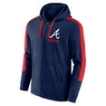 thumbnail image 2 of Men's Fanatics Heather Navy Atlanta Braves Gains Fleece Full-Zip Hoodie, 2 of 3