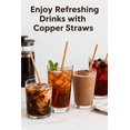 thumbnail image 2 of Modern Home Reusable 100% Copper Drinking Straws – Solid Metal Straws for Cocktails, Iced Beverages – Eco-Friendly & Durable – Straight Design – 8.5" Long (Set of 4), 2 of 7