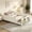 Beige, variant on AUU Twin Size Floor Bed with Full-Length Safety Rails & Attached Side Shelf, Low‑Profile Platform Bed with Built‑In Storage, No Box Spring Required, for Bedroom or Guest Room