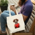 thumbnail image 4 of Happy Valentine's Day German Shorthaired Pointer Brings Love Heart Canvas Tote Bag GSP Lover Dog Gift Reusable Shopping Grocery Bag - 02028, 4 of 5