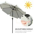 thumbnail image 4 of Outsunny Parasol de Patio Extérieur 8,5 Pi avec Manivelle d'Inclinaison pour Terrasse Blanc Crème, 4 of 10
