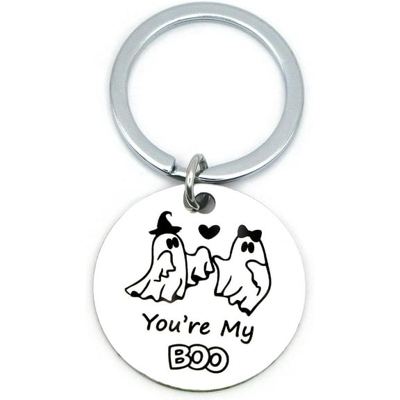 Halloween Boo Basket Stuffers for Women Men Spooky Ghost Boo Keychain Gifts for Girlfriend Boyfriend Cool Stuff Funny Gifts for Him Her Halloween Basket Decor Gift for Girls Boys