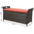 thumbnail image 3 of Patio Wicker Storage Bench Outdoor Rattan Deck Storage Box with Cushion, 3 of 7