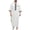 White, variant on Men's Muslim Prayer Kaftan Robe Embroidered Middle East Long Gown Short Sleeve Islamic Pakistan Dubai Abaya Thobe