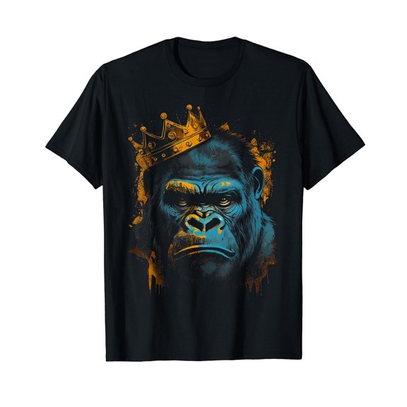 Gorilla King Tee Alpha Funny Ape Wildlife Graphic Tees T-Shirt