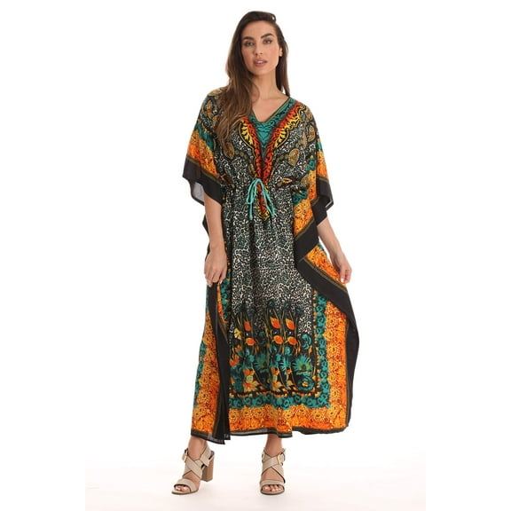Riviera Sun Long Dashiki Caftan / Caftans for Women (Animal Print, 2X - 3X)