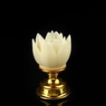 thumbnail image 1 of Lámpara LED de loto con diseño de mecha de vela simulada, luz Natural suave, luz de flor de loto, decoración de lámpara de Buda, 1 of 5