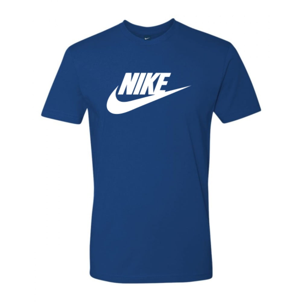Profesión puramente Ingenieria Nike Men's T-Shirt Logo Swoosh Printed Athletic Active Short Sleeve Shirt,  Blue, S - Walmart.com