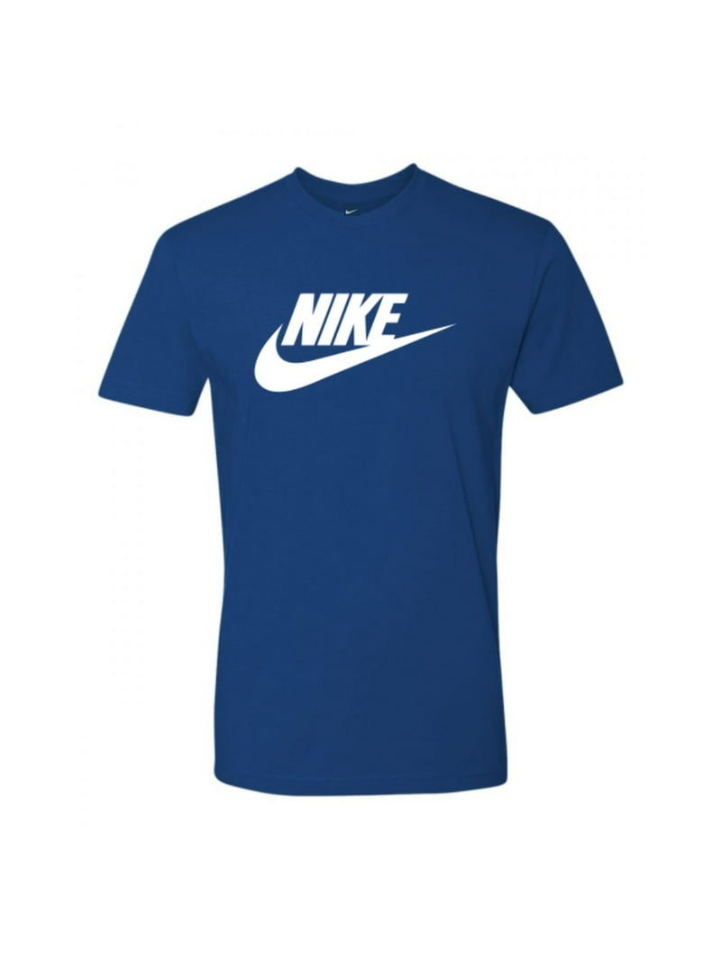 Nike Men's Logo Swoosh Printed Athletic Active Sleeve Shirt, Blue, S - Walmart.com