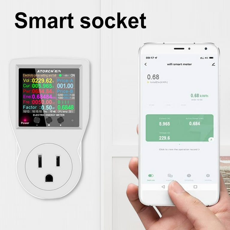EU Smart Wifi energy Power meter Plug with Power Monitor Smart Home Wifi  Wireless Socket Outlet Works wattmeter