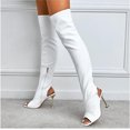 thumbnail image 5 of AXXD Square Toe High Heel Zip Hollow Slim Boot White Sandals Women Christmas Size 35(US:4.5), 5 of 9