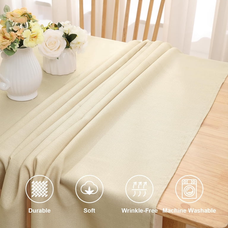 Smiry Linen Tablecloth, Waterproof Stain Resistant, 52x70 photo 5