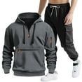 thumbnail image 2 of Men's Tracksuit Sets Half Zip Pullover Casual Hoodies Matching Cargo Pants 2 Piece Outfits Jogging Suits 2025, 2 of 9
