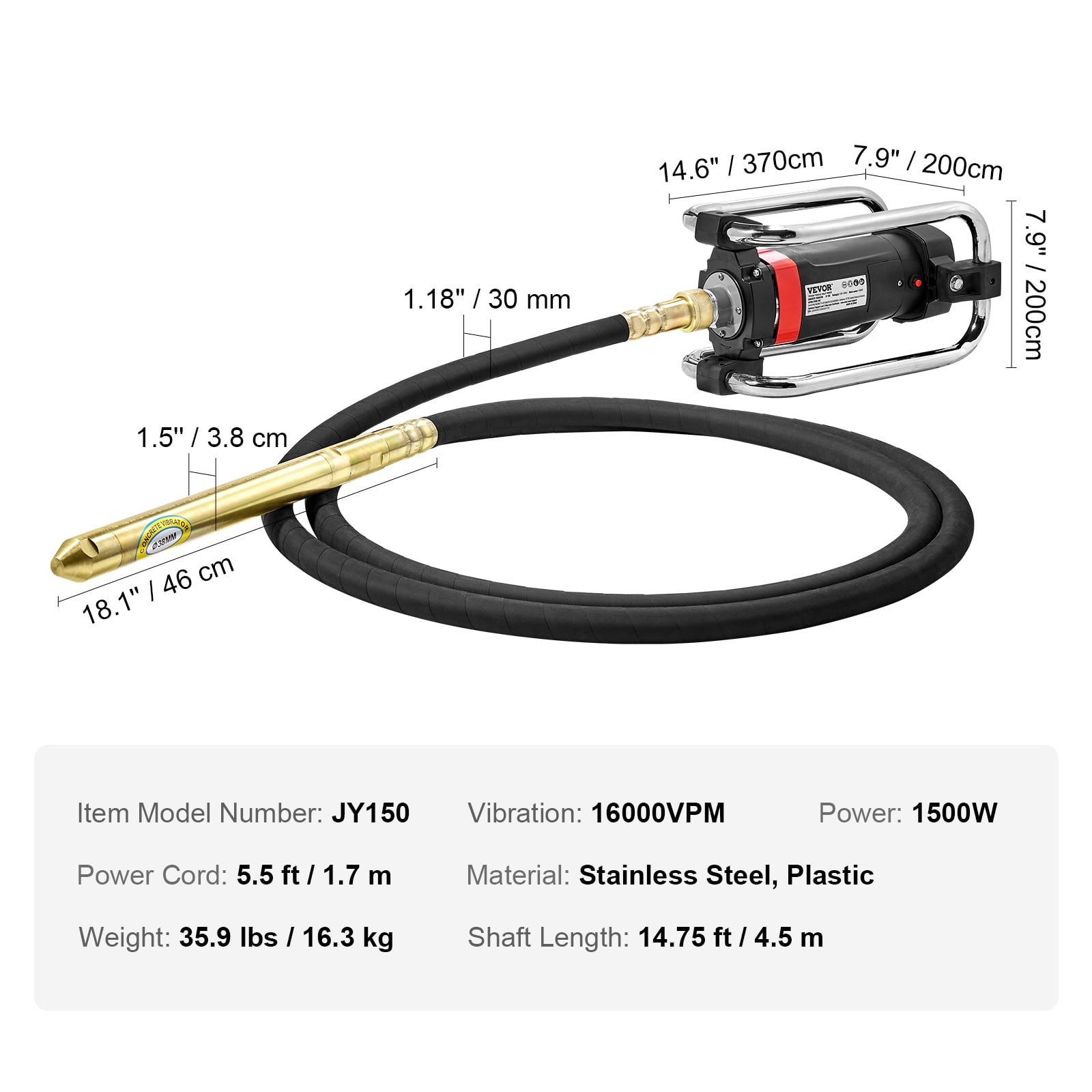 Moteur Vibrant 120W - Vibromasseur Industriel Monophasé 110V, 3450 RPM