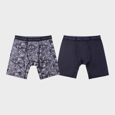 Pair of Thieves Men's Super Fit Boxer Briefs 2pk - (Black/Gray, Large)