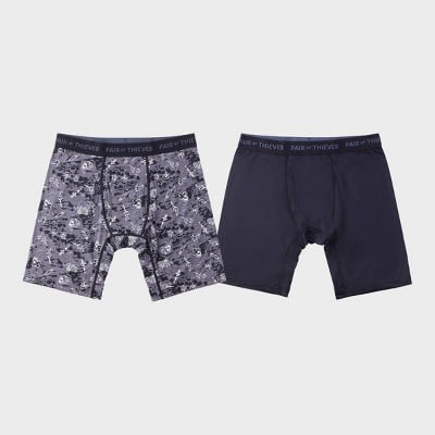 Pair of Thieves Men's Super Fit Boxer Briefs 2pk - (Black/Gray, Large)