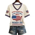thumbnail image 3 of Women's 9/11 25th Anniversary V Neck Shirt Never Forget 911 American Flag Graphic Tee Short Sleeve Patriotic Memorial Tops, 3 of 6