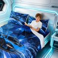 thumbnail image 4 of Erosebridal Race Car King Sheets, Speed Light Bedding, Blue White 4 Pieces (1 Flat Sheet, 1 Fitted Sheet and 2 Pillowcases), 4 of 6