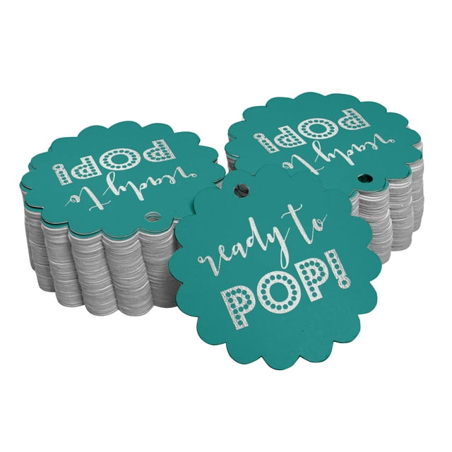Inkdotpot Étiquettes en Vraie Feuille d'Argent Prêtes à Éclater pour Baby Shower, Étiquettes en Papier à Suspendre, 50 Pcs