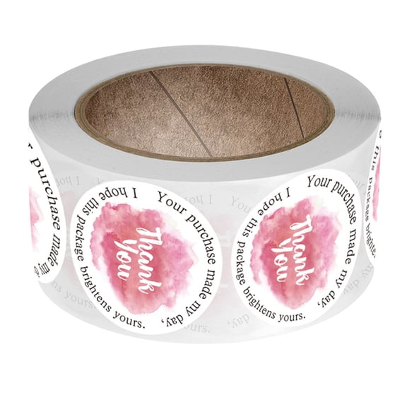 FESTFENDS 500pcs Kraft Thank You Stickers Square White Paper for Loved Ones Decorative Style