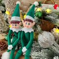 thumbnail image 2 of Muñeco de elfo navideño en el estante, elfo de ojos azules, adorno de Navidad, 34 cm, verde, 2 of 2
